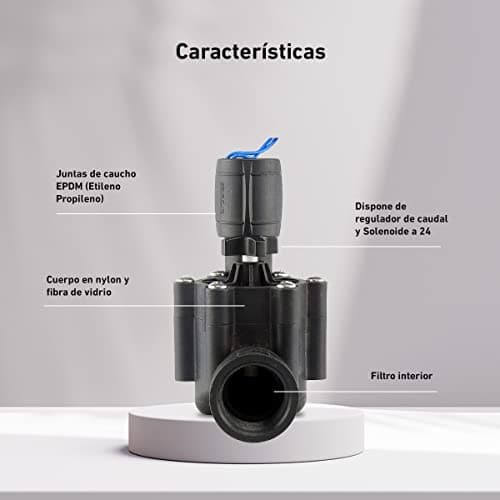 Detalle de Aqua Control Q160C electroválvula de riego enterrado con rosca hembra 1" y solenoide 24 Vac