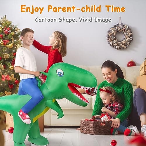Thumbnail 6 de AOOWU Disfraz Dinosaurio Niños, Disfraz Hinchable con Sistema Inflable, para Halloween, Cosplay Cumpleaños Navidad Carnaval Fiesta Mardi Gras