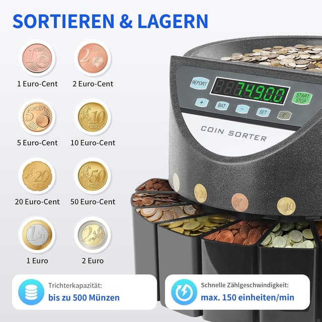 Thumbnail 5 de Contador de monedas euro 150 por minuto