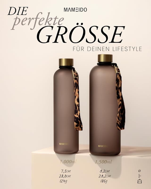 Thumbnail 4 de MAMEIDO Trinkflasche mit Zeitmarkierung 1 l Rosé Quartz