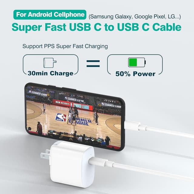 Thumbnail 4 de USB C to USB C Cable 6.6ft 2-Pack