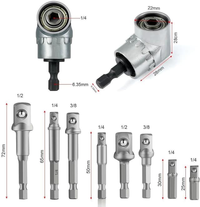 Thumbnail 2 de 8‑teilig Stecknussadapter 1/4‑1/2 Zoll 🛠