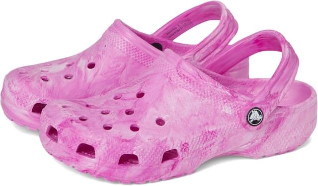 Detalle de Crocs Unisexe Enfant Classic Watercolor Marbled Clog K – sabots rose jaspé