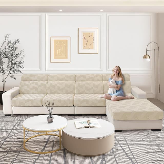 Thumbnail 6 de Copriseduta e copricuscini elasticizzati CYCMACO per divano (3 posti) beige