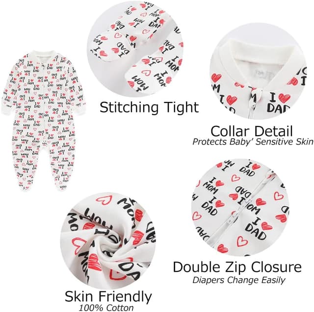 Thumbnail 2 de MAMIMAKA Newborn Sleepsuit 2-Pack with 2-Way Zip