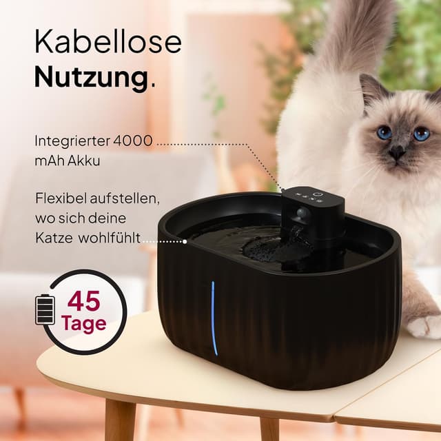 Detalle 1 de Katzen-Trinkbrunnen Aqua Sense Akku 45 Tage