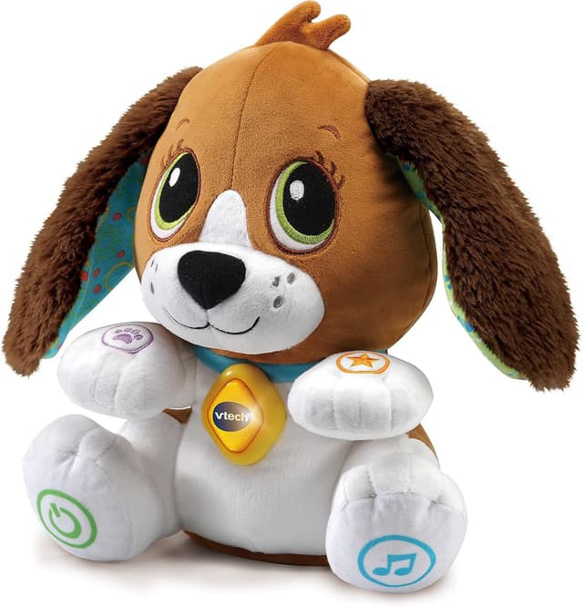 Detalle de VTech Baby Sprich-mit-Mir-Hündchen – sprechendes Plüschtier mit wackelndem Kopf und Ohren, Lernspielzeug für 1–5 Jahre
