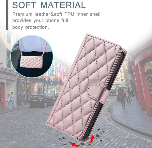 Detalle de YANJIEER ESONG Handykette Schutzhülle für Motorola Moto G14 4G / G54 5G mit Leder-PU, Kartenfach und Magnetverschluss (Flip Case)