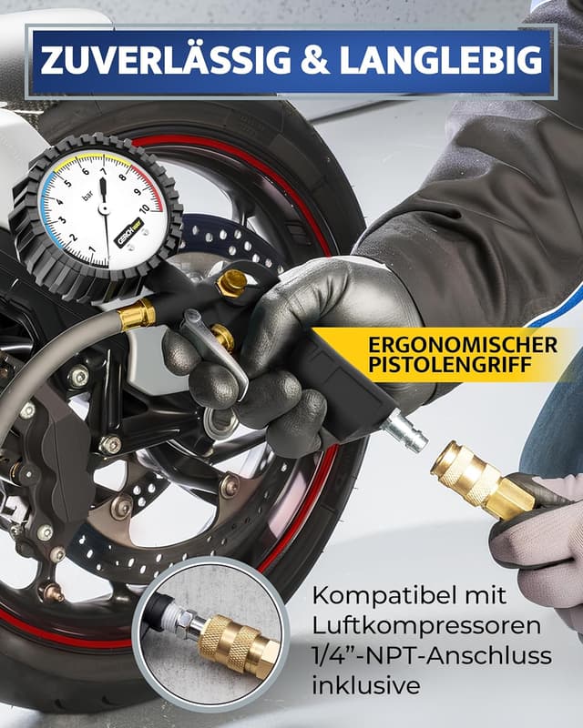 Detalle 2 de Reifenfüller mit Manometer 10 bar