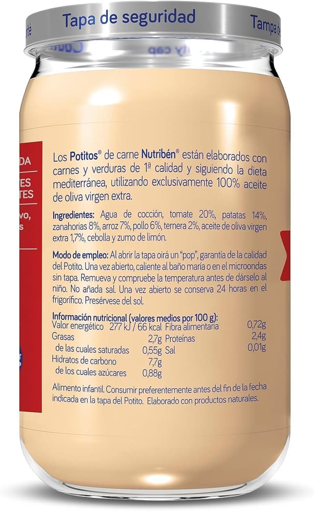 Thumbnail 4 de Nutribén Potitos 🥕 Verduras con Pollo y Ternera - Pack 12
