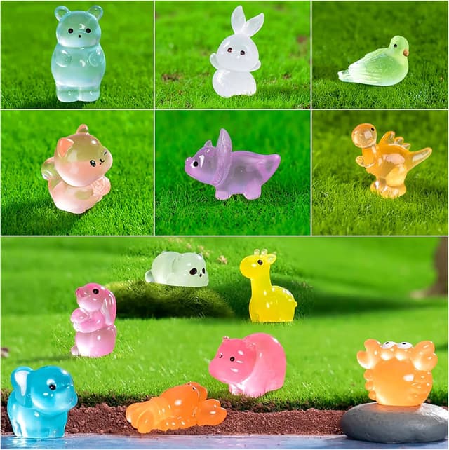 Detalle 2 de POTWPOT 70pcs Mini Resin Animals