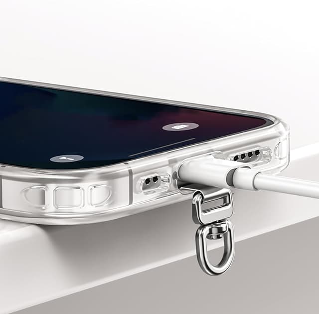 Detalle de CHUQING Handykette Schwarz mit Handy-Patch (Handyband-Einlagen) Roségold, 2 Stück – universelle Aufsätze für Smartphone-Hüllen