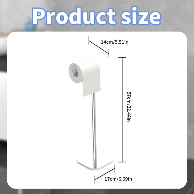 Detalle de Toilet Roll Holder Free Standing Stainless Steel Chrome Stand for 6 Rolls (Silver)