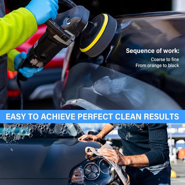 Detalle de JOYSAL kit lucidatura auto con 23 spugne e tampone 80 mm per lucidatura e cera