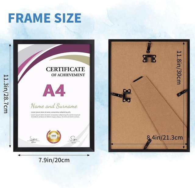 Detalle 2 de Hoikwo Multi A4 Photo Frames Set of 18 (Black) – Wall or Tabletop Display