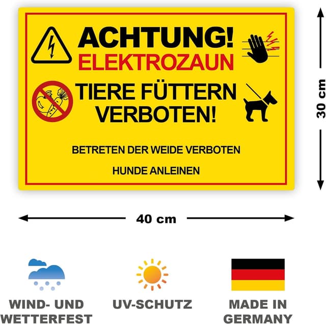Detalle 2 de XXL Elektrozaun-Schild 30 x 40 cm