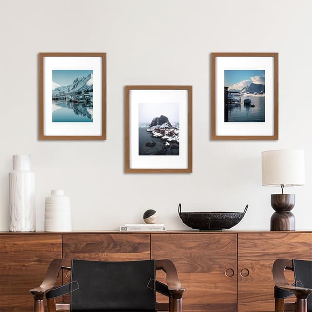 Detalle de Bilderrahmen Braun A3 3er Set von KAIWIN