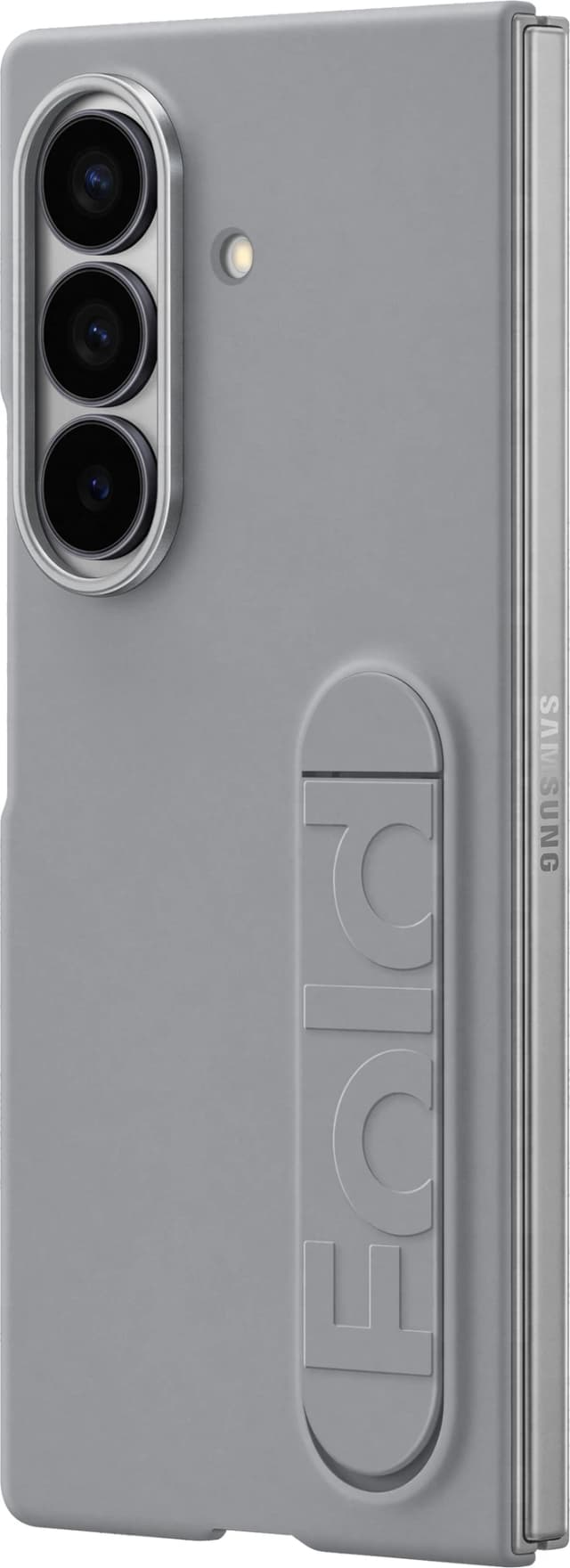 Detalle de Samsung Galaxy Z Fold 7 Backcover aus Silikon in Grau – Schutz für Fold7 mit Aussparungen