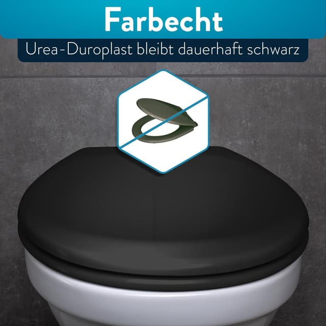 Detalle de BENKSTEIN coperchio WC antibatterico oval, duroplast con Quick Release e softclose, sedile WC in acciaio inox rimovibile
