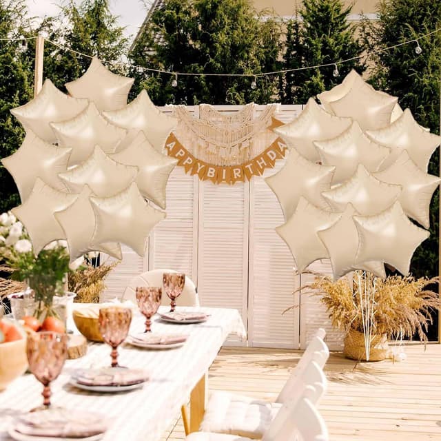 Thumbnail 3 de Stern Folienballons Aprikose 18 Zoll 10 Stück