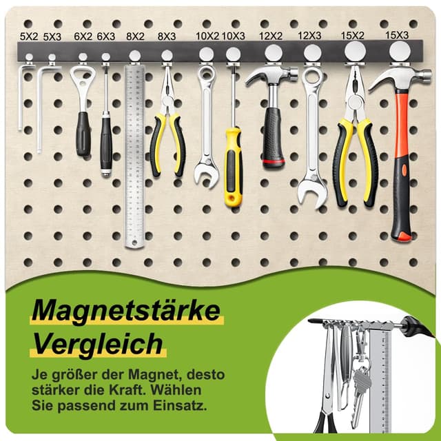 Detalle de Amzrole 100 Mini Neodym-Magnete (6 x 2 mm) – starke Rundmagnete für Magnettafel, Whiteboard & Kühlschrank