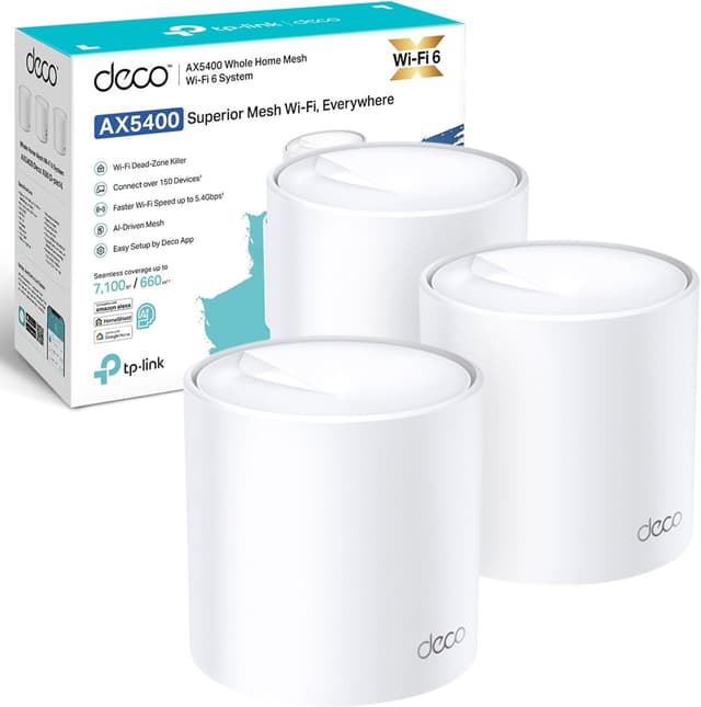 Imagen de TP-Link Deco X60 AX5400 3-pack mesh Wi‑Fi system en OfertitasTOP
