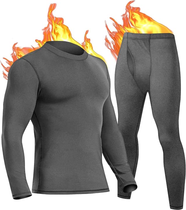 Thumbnail 6 de UNIQUEBELLA Mens Thermal Underwear Set Fleece Lined