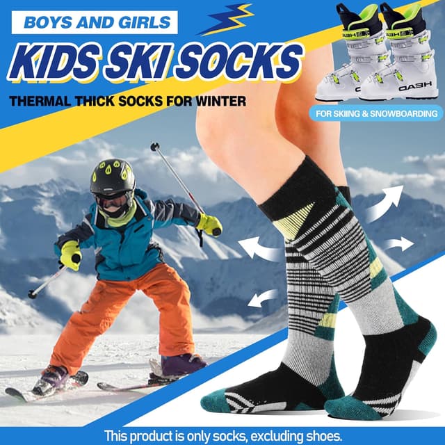 Detalle 2 de Kinder Merino Skisocken von ANTSANG 3 Paar