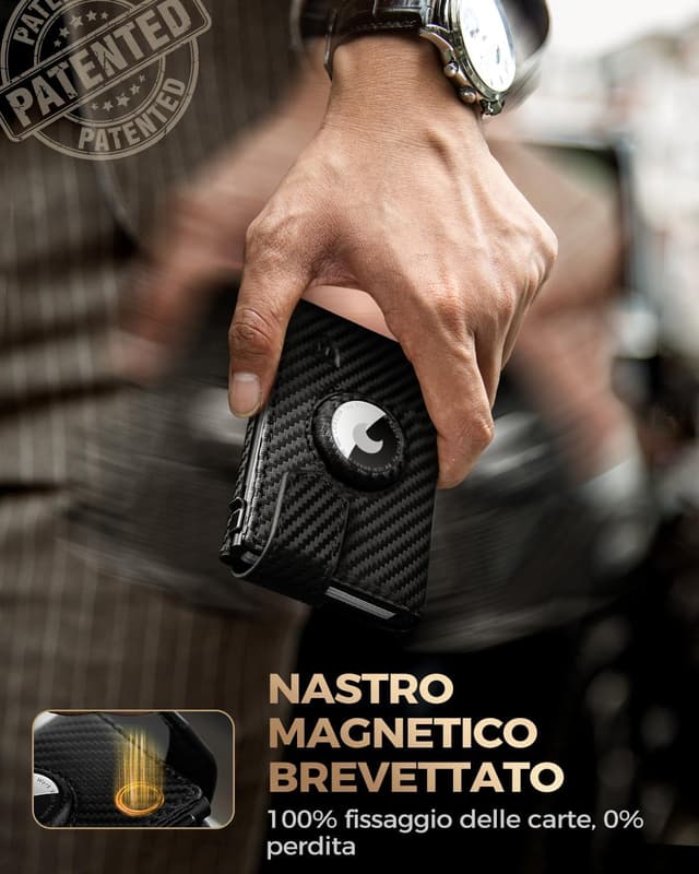 Detalle 1 de LORZOR Portafoglio Uomo Slim con Portamonete XXL 2 cm