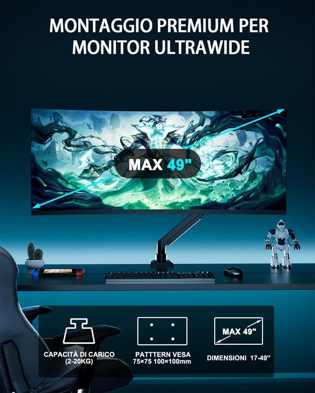 Detalle de EP Gear braccio monitor 20 kg VESA 100x100