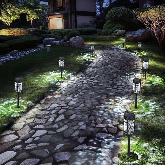 Detalle de GIGALUMI Solar Lights Outdoor Garden (8-pack) with Cold & Warm Light Switching