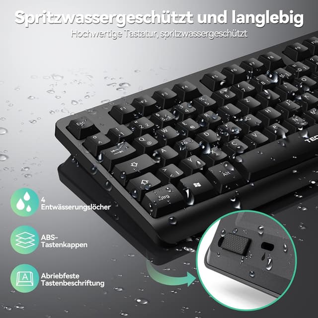 Detalle de TECKNET Tastatur Maus Set Kabellos 2,4 GHz