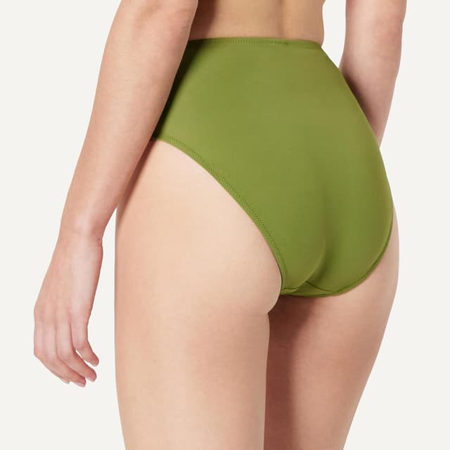 Detalle de Amazon Essentials Femme bas de bikini échancré taille haute
