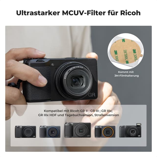 Detalle 2 de K&F CONCEPT UV-Filter (MCUV) für Ricoh GR-Serie – Schutzfilter für GR II/III/IV, IIIx & mehr