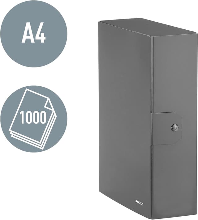 Detalle de Leitz Scatola portadocumenti con chiusura a bottone WOW Blu metallizzato 39680036