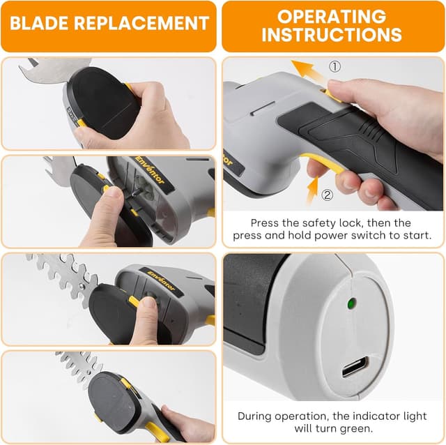 Detalle 1 de Enventor 2-in-1 cordless hedge trimmer 2000mAh