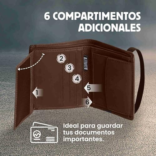 Thumbnail 4 de Route 66 Miguel cartera piel marrón RFID