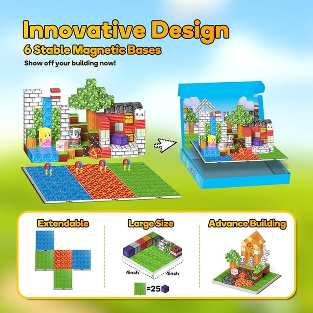 Thumbnail 4 de Wootoyz 150-piece magnetic building blocks for kids 🧩