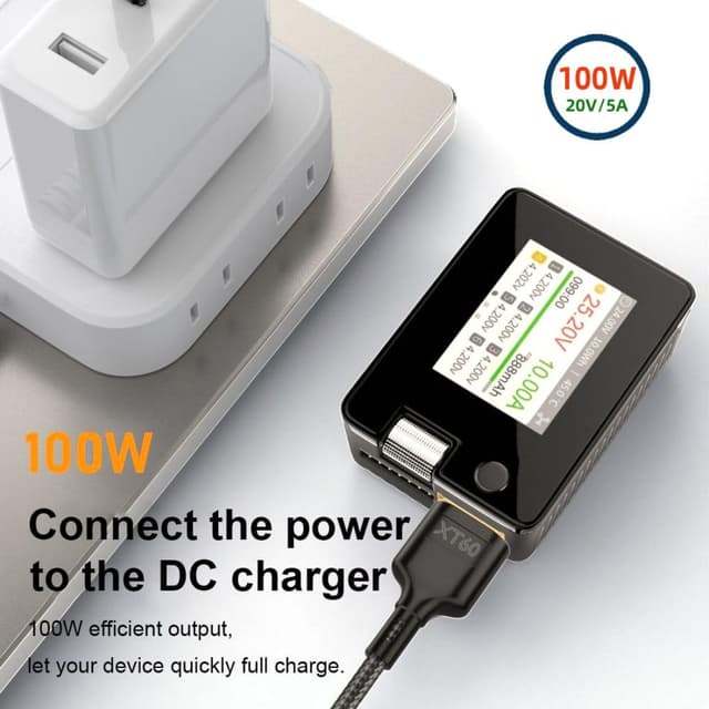 Detalle de Chenyang UCB C auf XT60 PD 100W Schnellladekabel (20V/5A) SC100 – 0,5 m