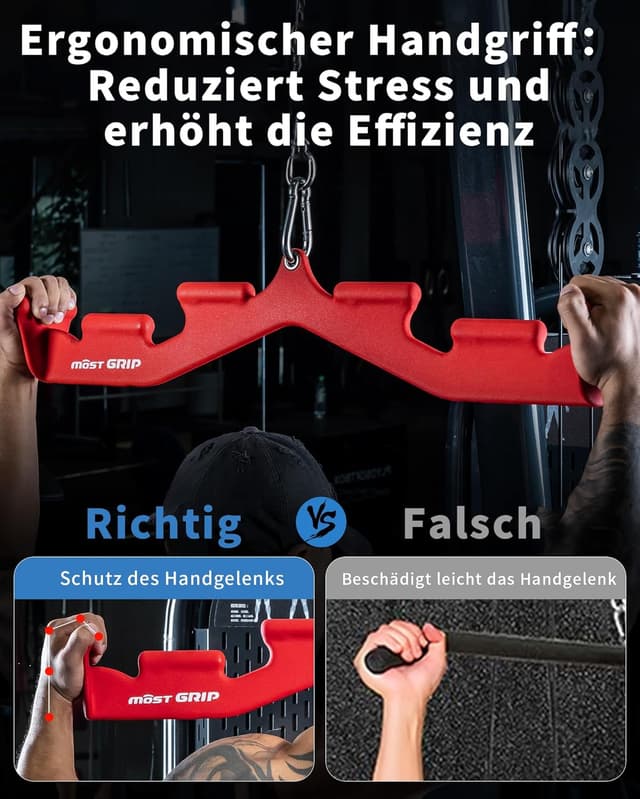 Detalle de Latzugstange 6 ergonomische Griffe für Latzug