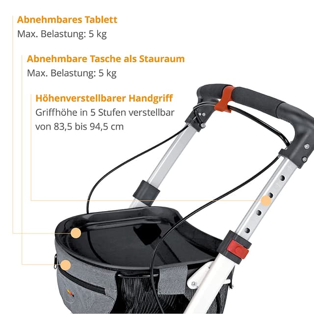 Detalle de Rollator Servocare Indoor Outdoor 83,5–94,5 cm