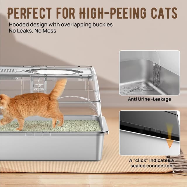 Detalle 1 de Stainless Steel Cat Litter Tray XXL 38L