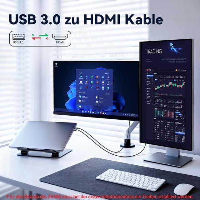 Detalle 2 de biaze ZH213 USB‑auf‑HDMI Adapterkabel 1 m, 1080p 60Hz