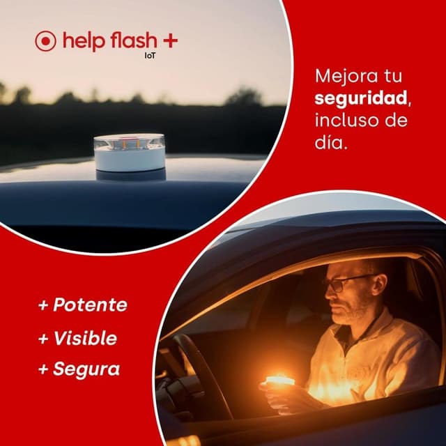 Detalle de Help Flash IOT Plus blanca, baliza con geolocalización