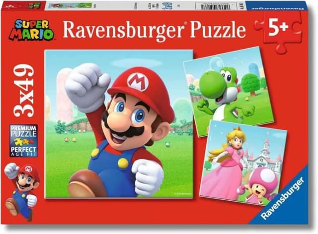 Detalle de Ravensburger Super Mario – Confezioni da 3 puzzle da 49 pezzi (bambini 5 anni+)