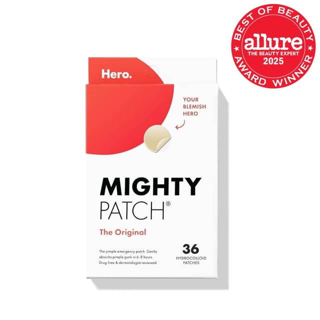 Detalle 2 de Hero Cosmetics Mighty Patch Original hydrocolloid acne patches 36-pack 🩹
