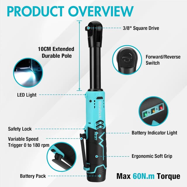 Thumbnail 1 de DURATECH Clé à cliquet 12V 60 N·m