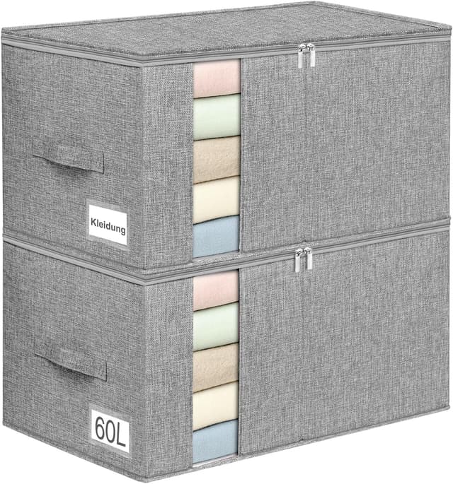 Thumbnail 6 de Unterbett-Aufbewahrungsbox (2er-Set) mit Deckel – 79 x 40 x 15 cm, faltbar & stapelbar