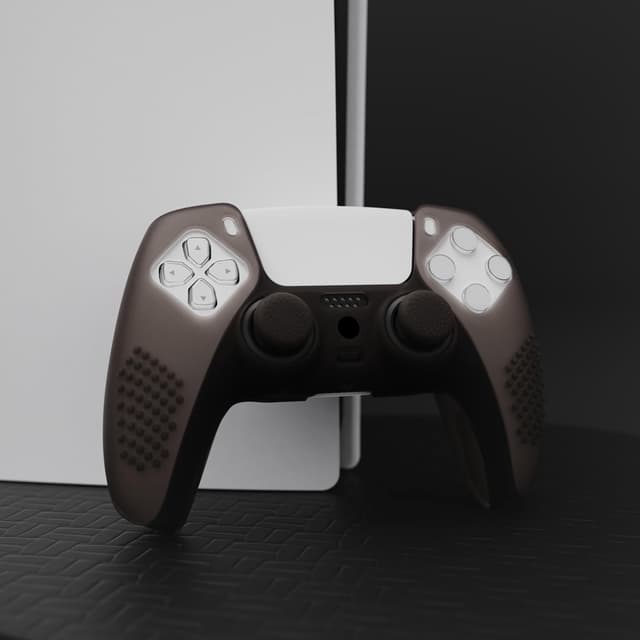 Detalle de eXtremeRate PlayVital Clear Black 3D Studded Silicone Case for PS5 Controller