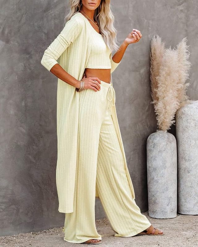 Detalle 2 de Fessceruna 3-Piece Knit Loungewear Set for Women